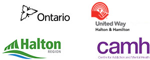 Our Funding Partners -  Halton Region, Ontario Trillium, United Way, Centre for Addiction and Mental Health